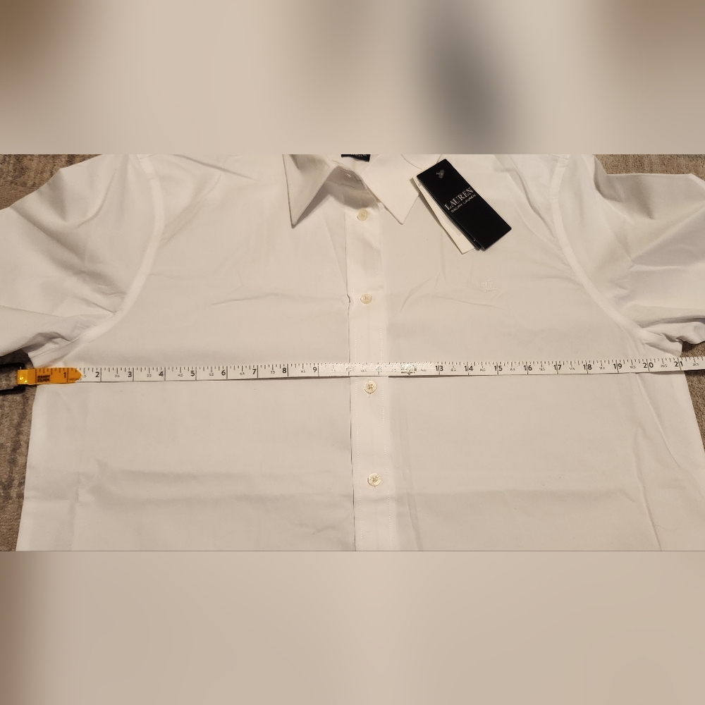 Lauren Ralph Lauren Classic Fit Easy Care Cotton Shirt. White. Size L. NWT - Picture 8 of 9